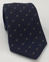 Brown on Midnight Blue Pattern Wool Tie GPWT-3
